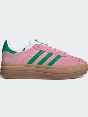 NWT Adidas Gazelle Bold W True Pink Green Sneakers Sz 8 (run big!)